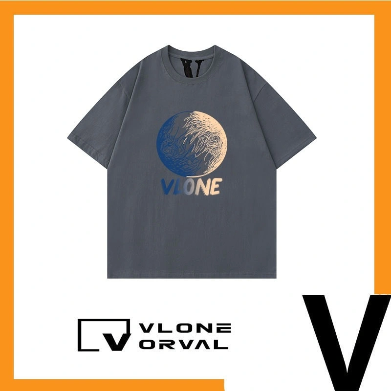 Vlone Orval Big V Eye Letter Short Sleeve T-Shirt Unisex American Trend Pullover Summer Style 3