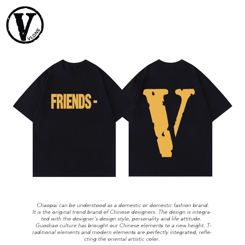 Vlone Orval Big V Phantom Color Hollow Loose Short Sleeve T-Shirt Couple Trendy American Street Summer Style 12