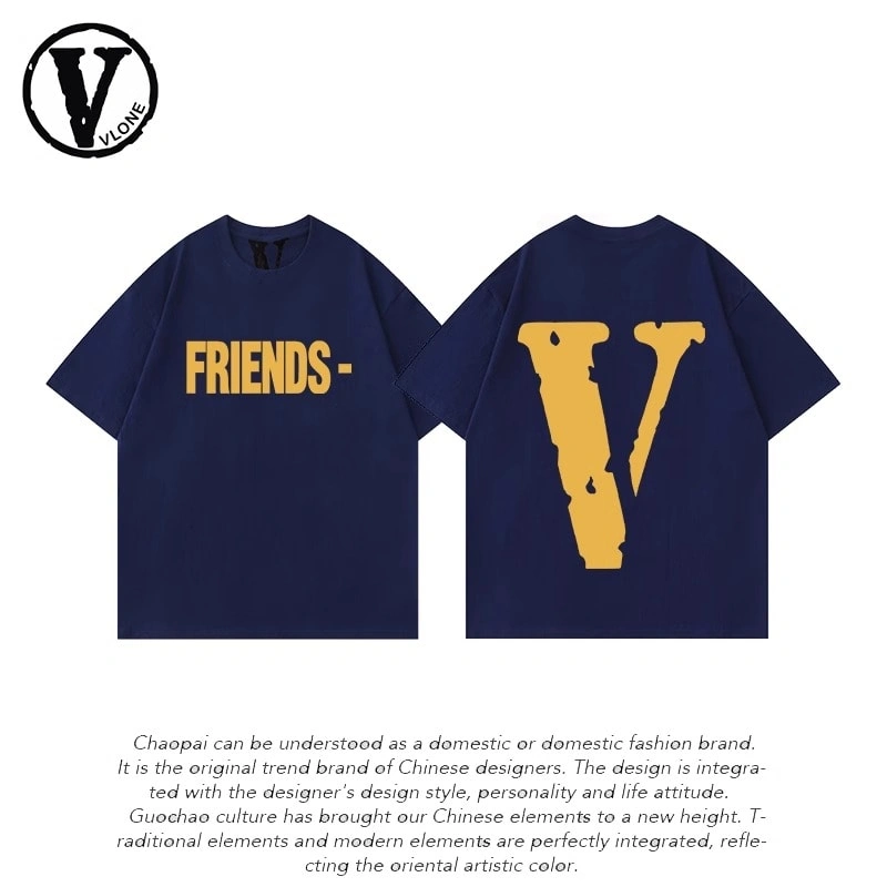 Vlone Orval Big V Phantom Color Hollow Loose Short Sleeve T-Shirt Couple Trendy American Street Summer Style 14