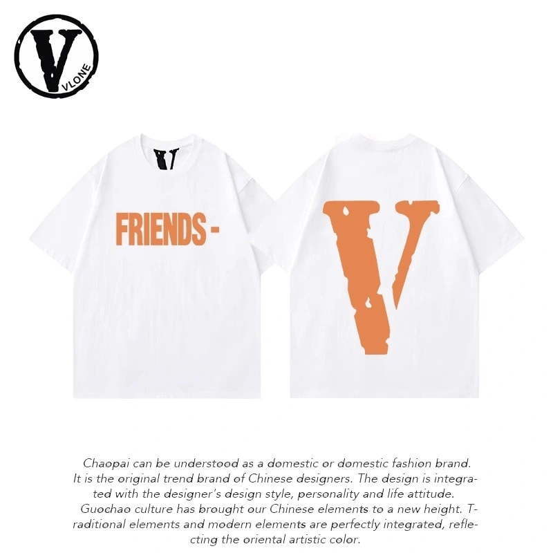 Vlone Orval Big V Phantom Color Hollow Loose Short Sleeve T-Shirt Couple Trendy American Street Summer Style 23