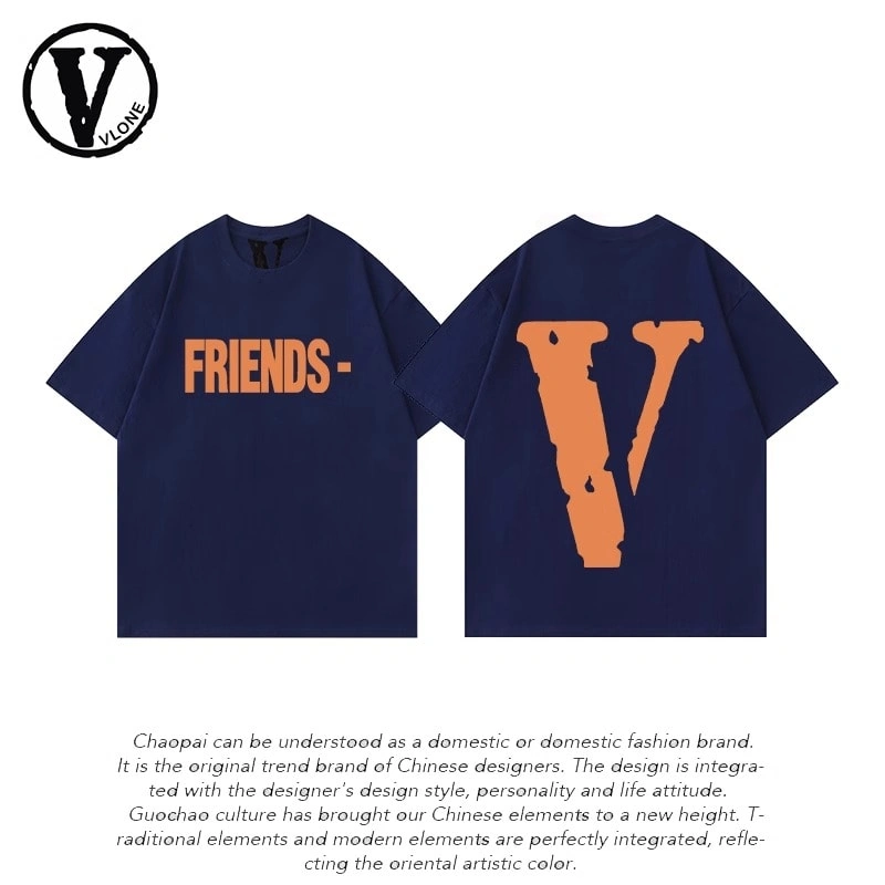 Vlone Orval Big V Phantom Color Hollow Loose Short Sleeve T-Shirt Couple Trendy American Street Summer Style 27