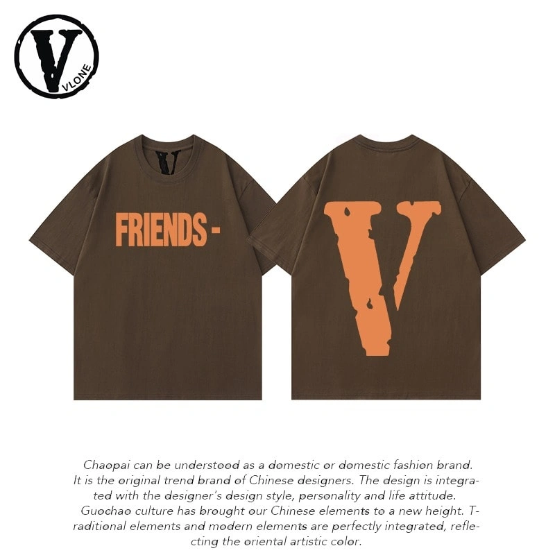 Vlone Orval Big V Phantom Color Hollow Loose Short Sleeve T-Shirt Couple Trendy American Street Summer Style 28