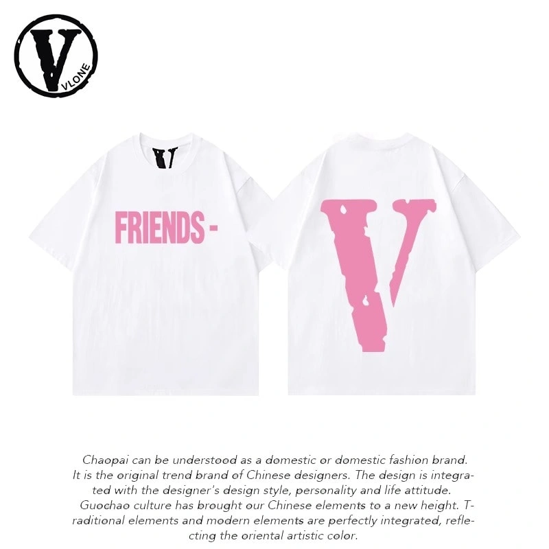 Vlone Orval Big V Phantom Color Hollow Loose Short Sleeve T-Shirt Couple Trendy American Street Summer Style 3