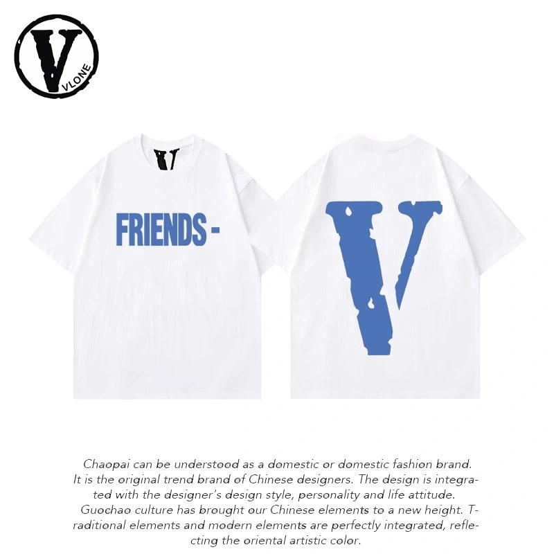 Vlone Orval Big V Phantom Color Hollow Loose Short Sleeve T-Shirt Couple Trendy American Street Summer Style 33
