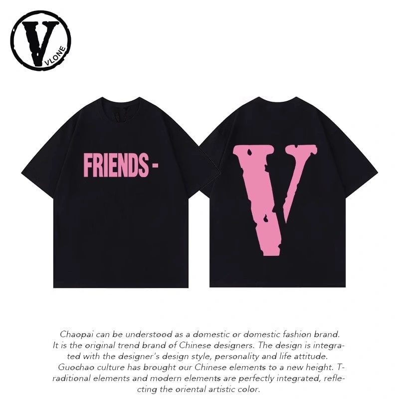 Vlone Orval Big V Phantom Color Hollow Loose Short Sleeve T-Shirt Couple Trendy American Street Summer Style 5