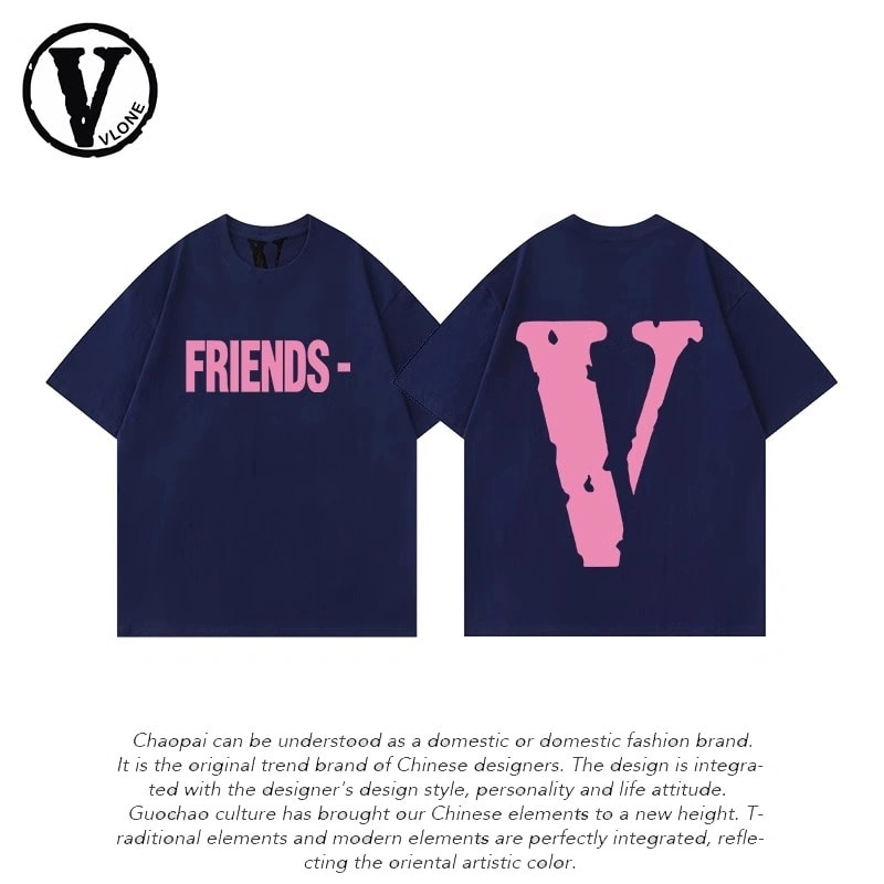 Vlone Orval Big V Phantom Color Hollow Loose Short Sleeve T-Shirt Couple Trendy American Street Summer Style 7