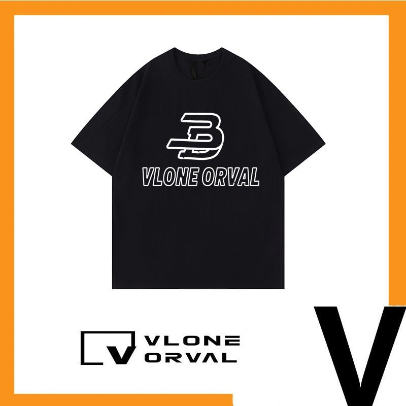 Vlone Orval Big V WD Trendy American Premium Cotton Loose Couple Short Sleeve T-Shirt Summer Style 1
