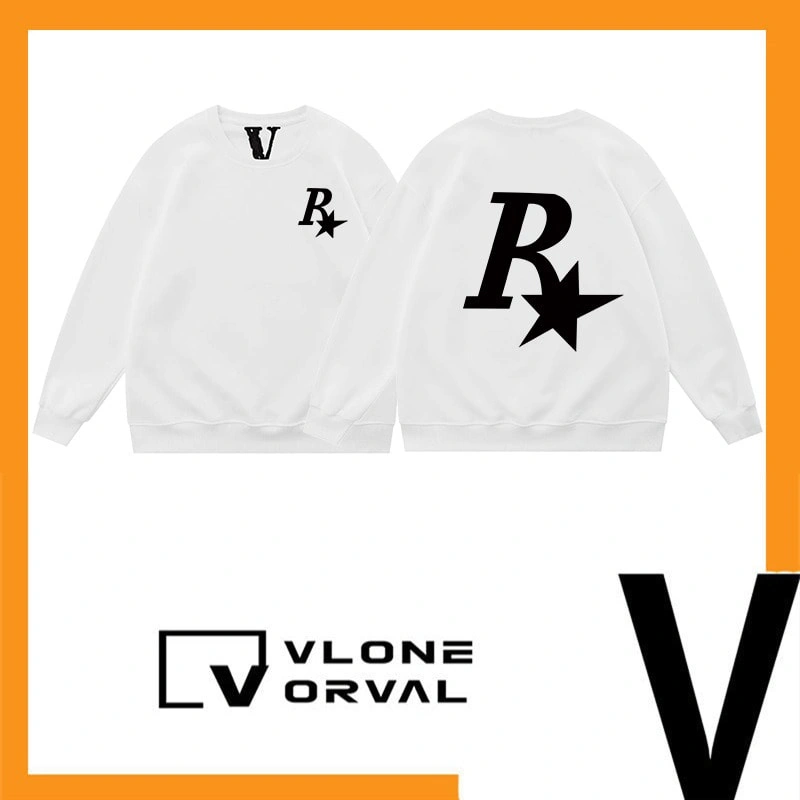 Vlone Orval Co Branded R Star Crewneck Sweatshirt Unisex Loose Student Couple Autumn Winter