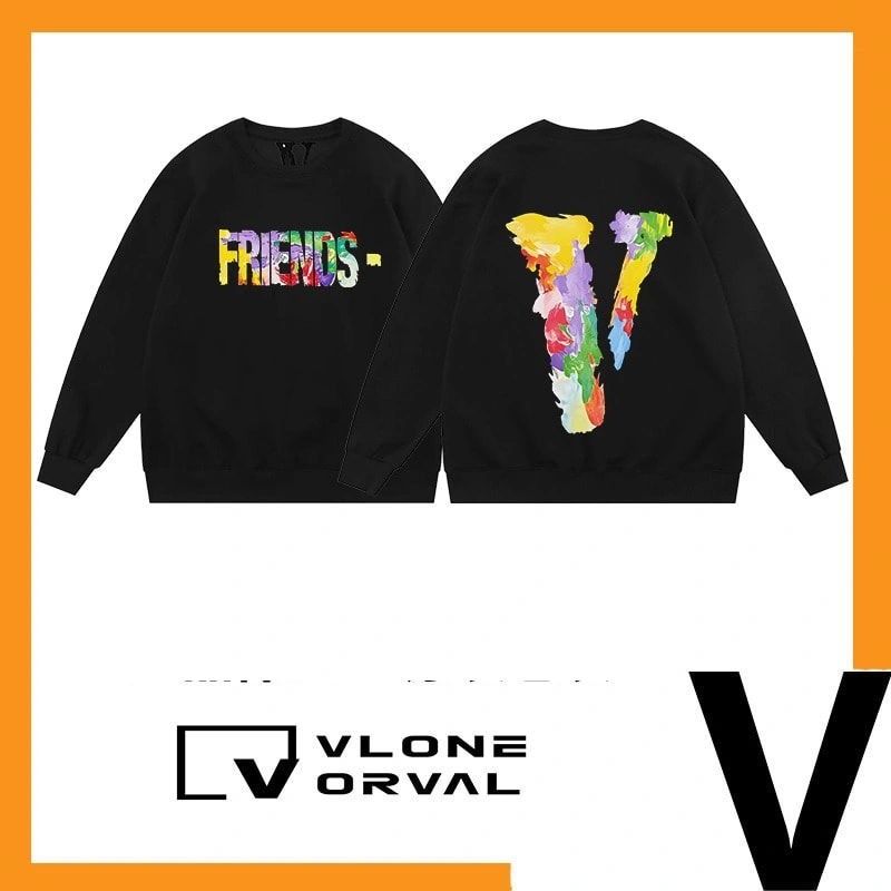 Vlone Orval Colorful Oil Painting Big V Sweatshirt American Trend Oversized Crewneck Autumn Winter Women Style 1