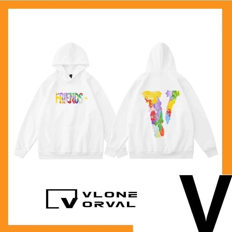 Vlone Orval Colorful Painting Hoodie Unisex Long Sleeve Loose Fit