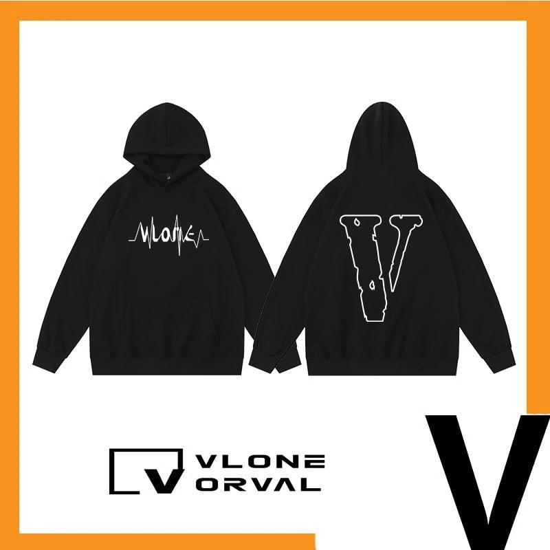 Vlone Orval ECG Hoodie Unisex American Trend Heavyweight Cotton Style 1