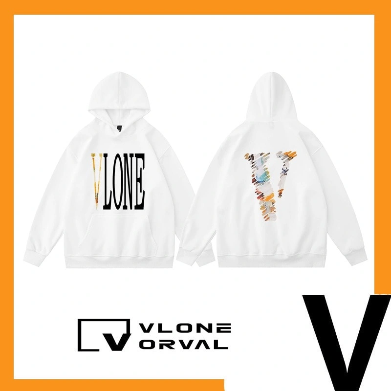 Vlone Orval Graffiti V Hoodie Unisex Casual Print Loose Fit
