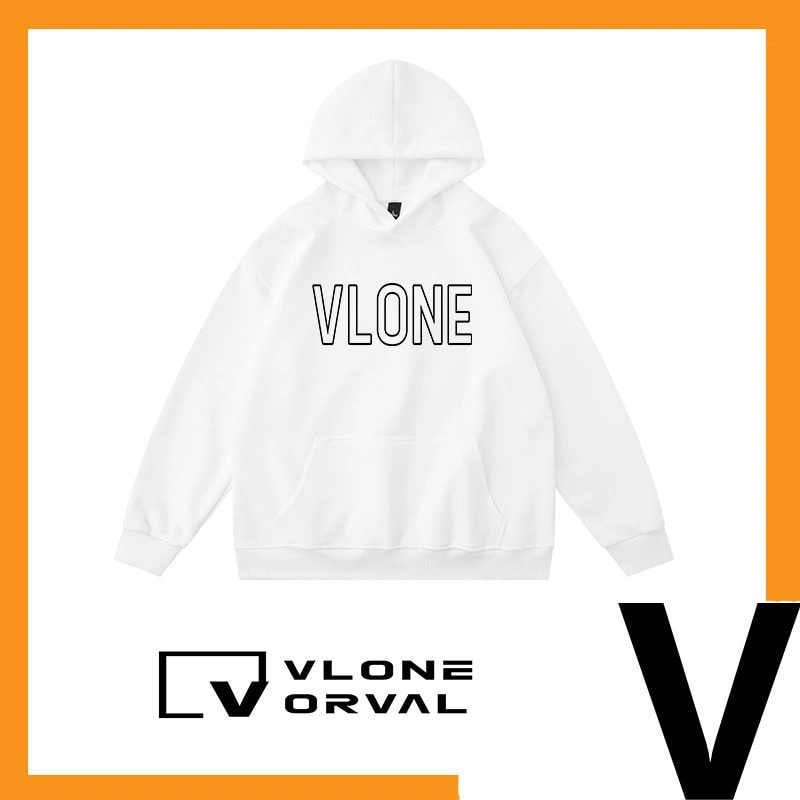 Vlone Orval Hollow Letter Hoodie Unisex American Trend