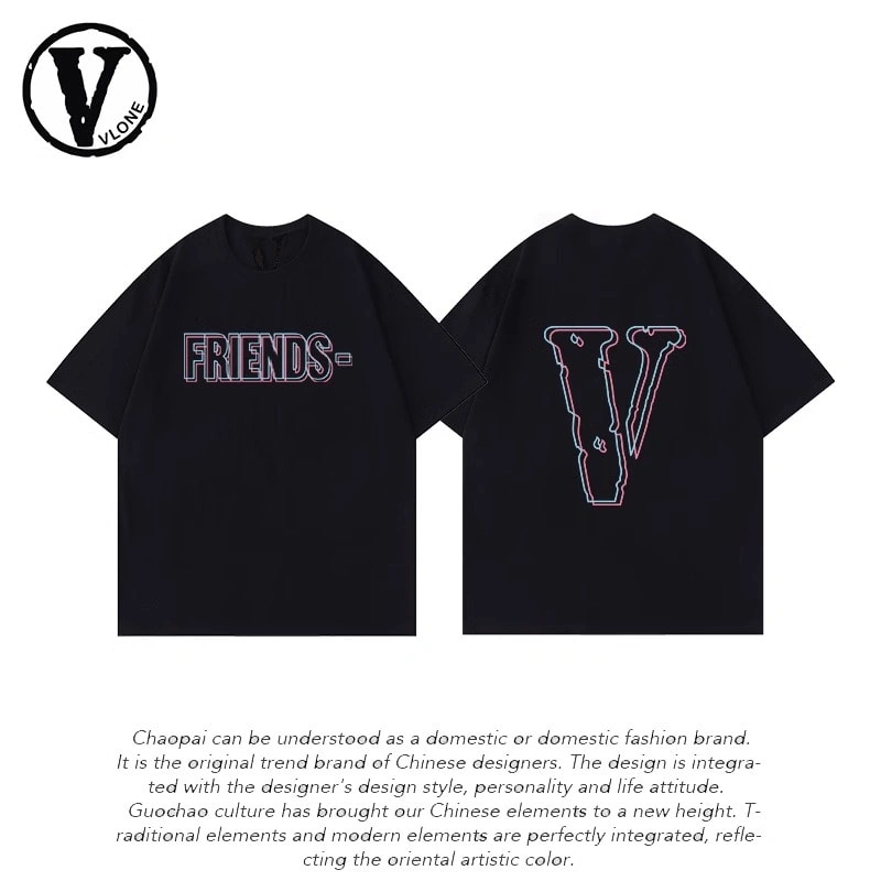 Vlone Orval Mercury Big V Trendy American Loose Summer Couple Short Sleeve T-Shirt Style 2
