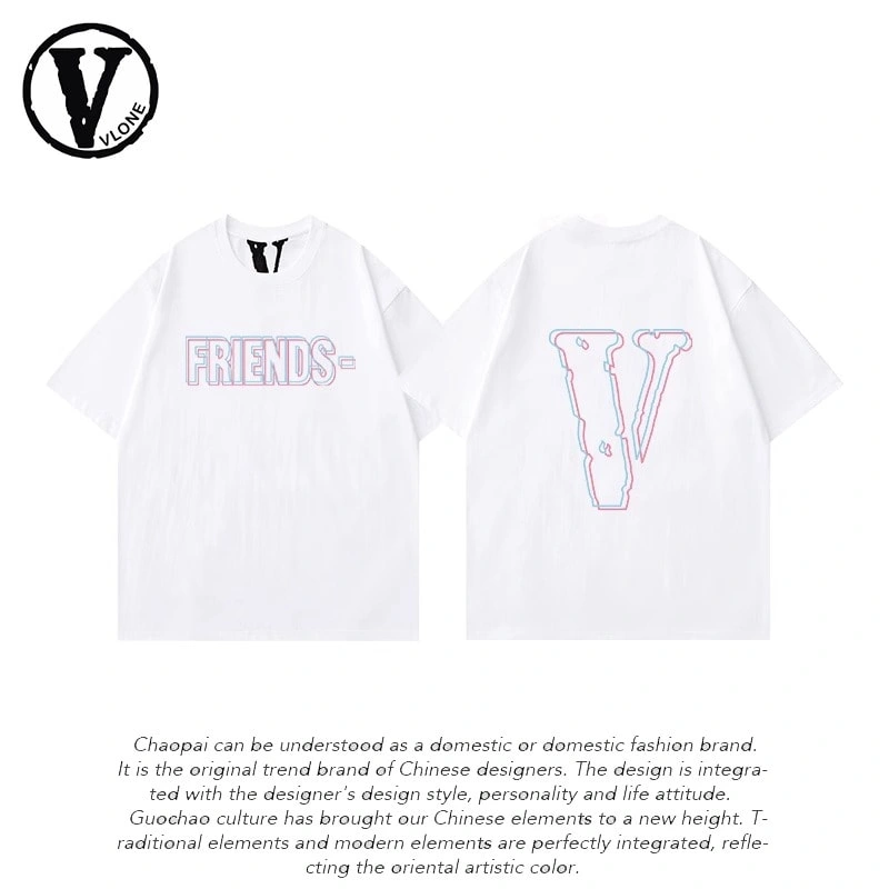 Vlone Orval Mercury Big V Trendy American Loose Summer Couple Short Sleeve T-Shirt