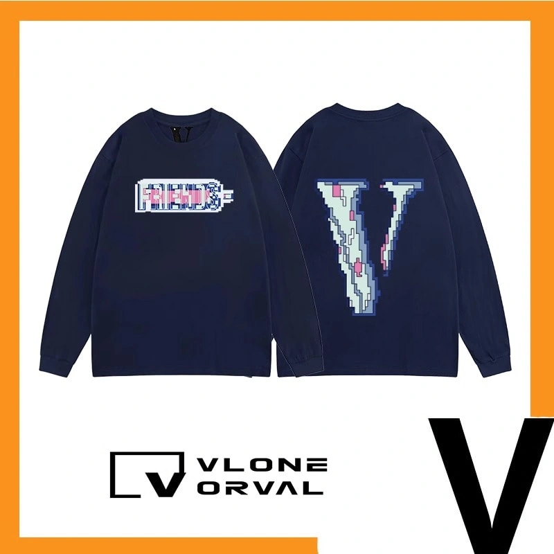 Vlone Orval Mosaic Letter V Long Sleeve T-Shirt Unisex Casual Style 4