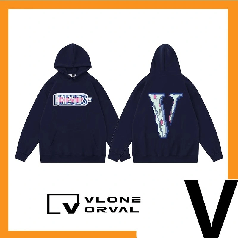 Vlone Orval Mosaic V Hoodie Unisex American Trend Loose Fit Style 3