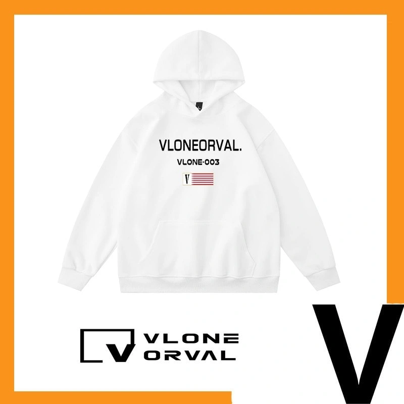 Vlone Orval National Trend F Print Hoodie Unisex Loose Fit DR