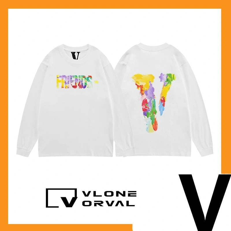 Vlone Orval New American Color Painting Long Sleeve T-Shirt Unisex Trend