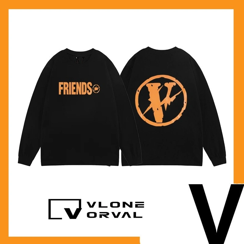 Vlone Orval Orange Lightning Collab V Long Sleeve T-Shirt Unisex Trend Style 2