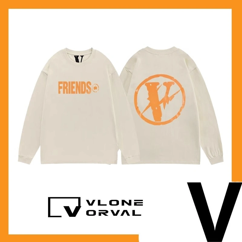 Vlone Orval Orange Lightning Collab V Long Sleeve T-Shirt Unisex Trend Style 3