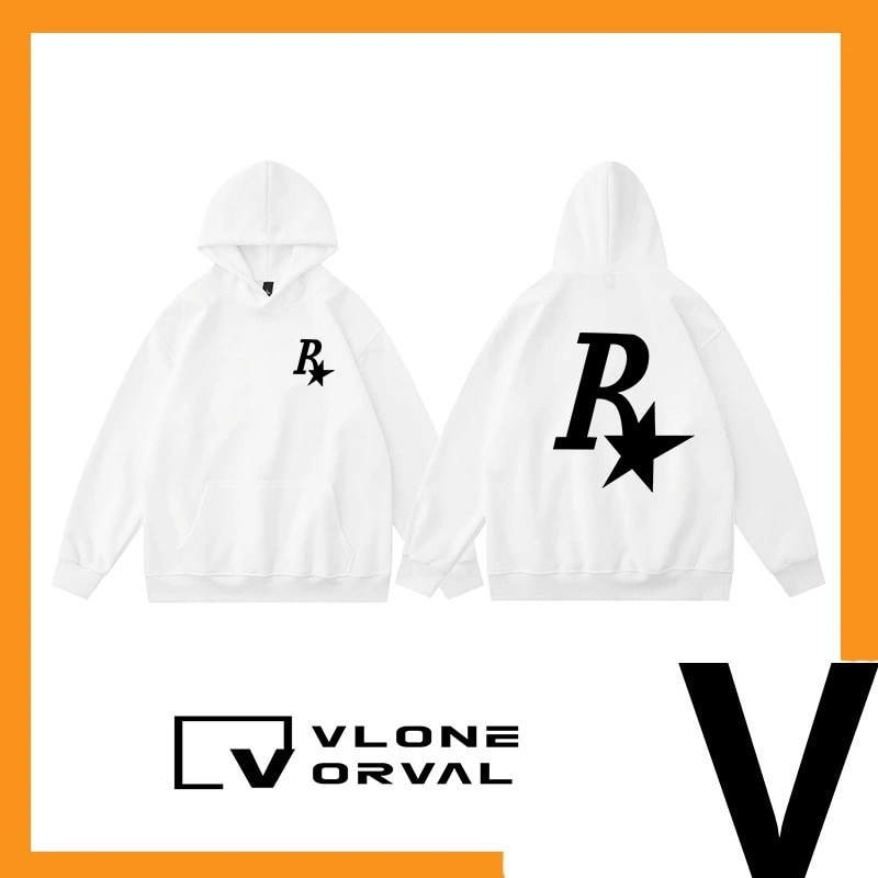 Vlone Orval R Star Collaboration Hoodie Unisex American Trend Autumn Winter