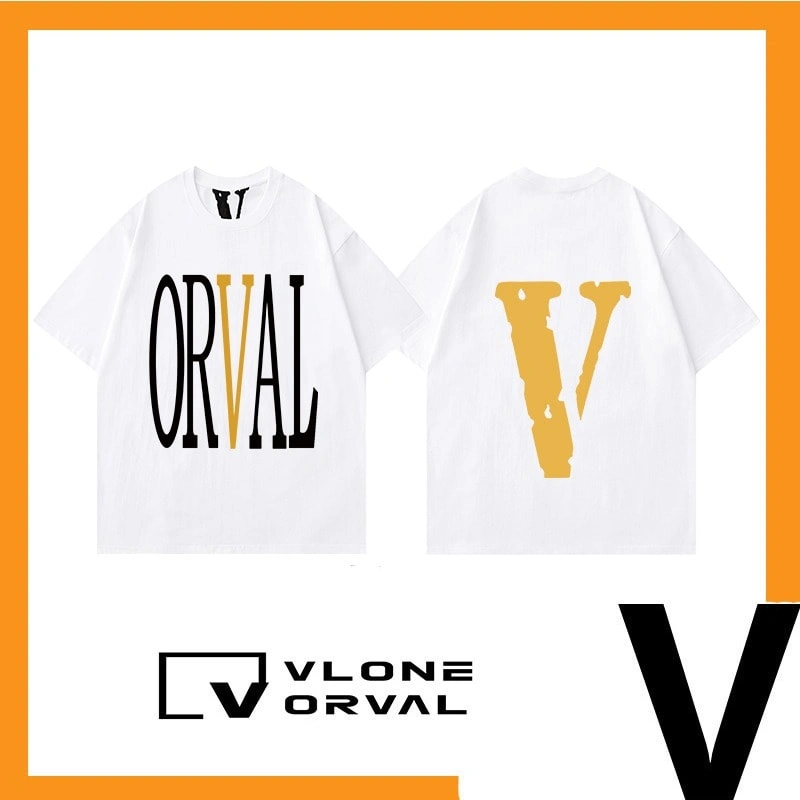 Vlone Orval Rainbow Tie Dye Big V Logo Loose Short Sleeve T-Shirt Couple Trendy Street Summer Style 1