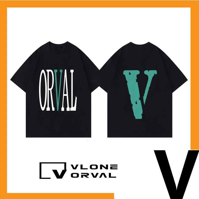 Vlone Orval Rainbow Tie Dye Big V Logo Loose Short Sleeve T-Shirt Couple Trendy Street Summer Style 13