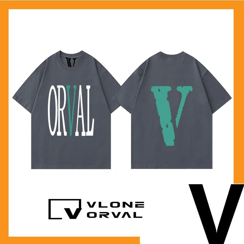 Vlone Orval Rainbow Tie Dye Big V Logo Loose Short Sleeve T-Shirt Couple Trendy Street Summer Style 16