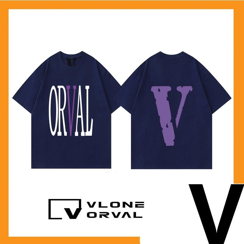 Vlone Orval Rainbow Tie Dye Big V Logo Loose Short Sleeve T-Shirt Couple Trendy Street Summer Style 23
