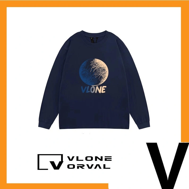Vlone Orval Round Neck Long Sleeve Print T-Shirt Unisex Casual Style 2