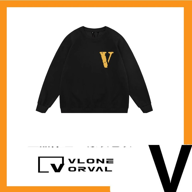 Vlone Orval Small V Logo Trendy American Crewneck Sweatshirt Unisex Oversized Autumn Winter Style 13