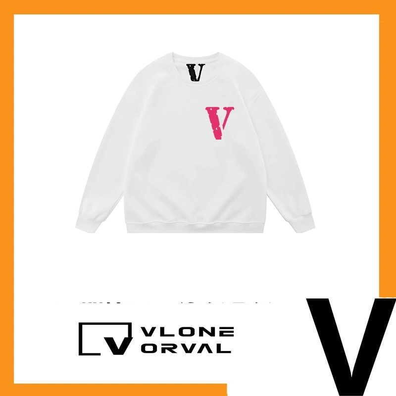 Vlone Orval Small V Logo Trendy American Crewneck Sweatshirt Unisex Oversized Autumn Winter Style 23