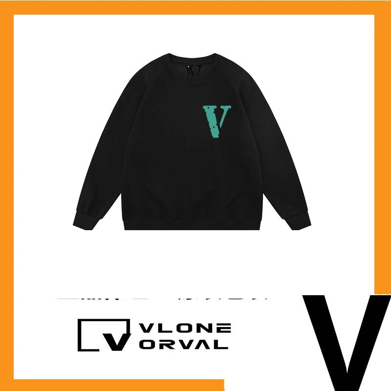 Vlone Orval Small V Logo Trendy American Crewneck Sweatshirt Unisex Oversized Autumn Winter Style 8