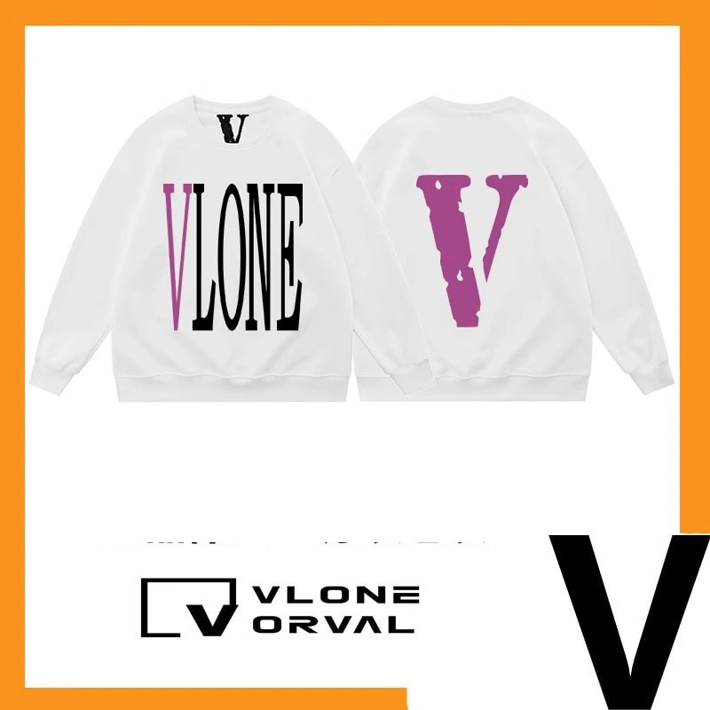 Vlone Orval Solid Big V Sweatshirt Unisex American Trend Crewneck Pullover Autumn Winter Style 10