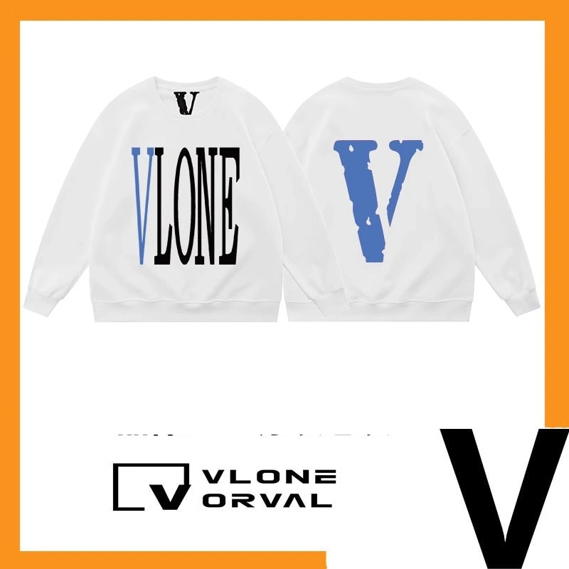 Vlone Orval Solid Big V Sweatshirt Unisex American Trend Crewneck Pullover Autumn Winter Style 12