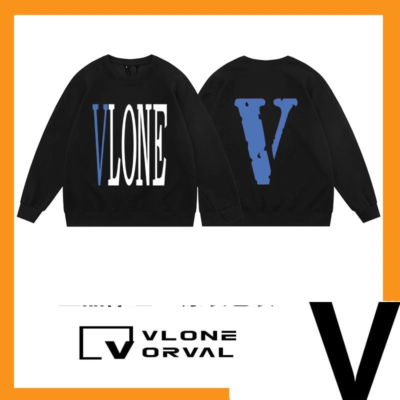 Vlone Orval Solid Big V Sweatshirt Unisex American Trend Crewneck Pullover Autumn Winter Style 13