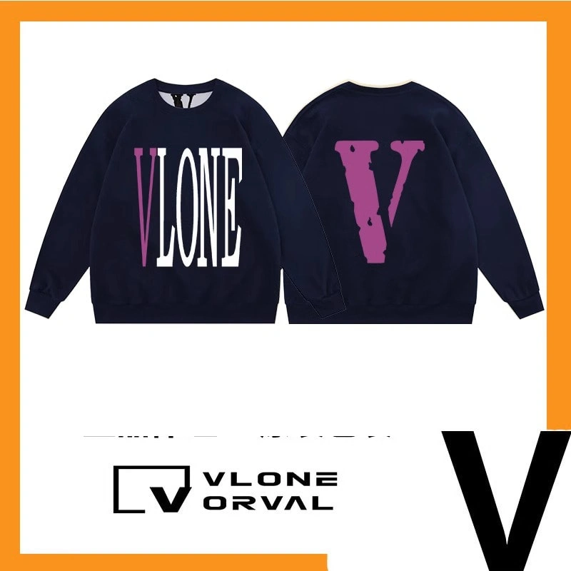 Vlone Orval Solid Big V Sweatshirt Unisex American Trend Crewneck Pullover Autumn Winter Style 18
