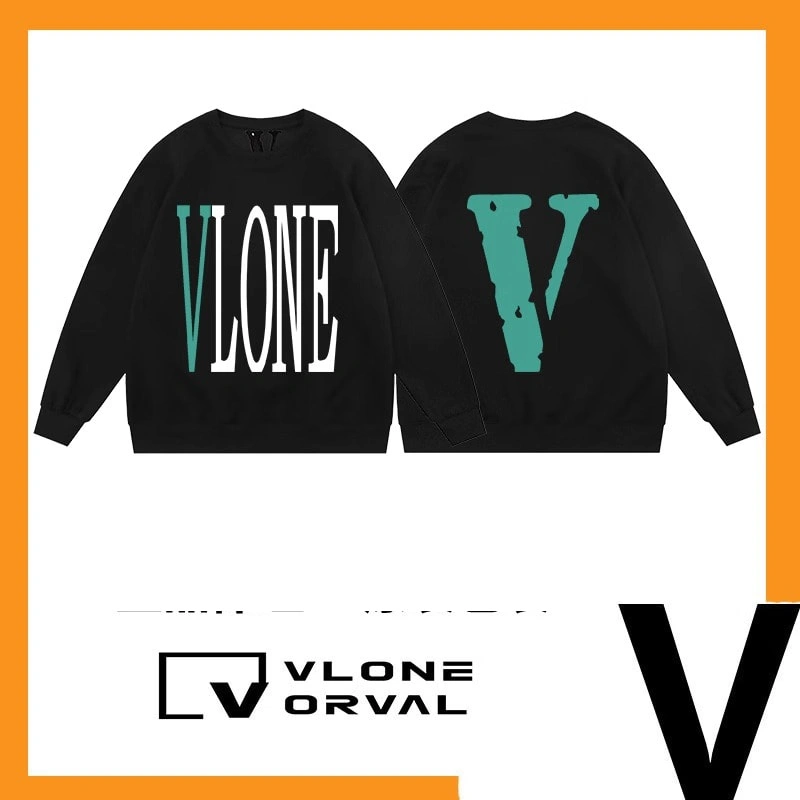 Vlone Orval Solid Big V Sweatshirt Unisex American Trend Crewneck Pullover Autumn Winter Style 4