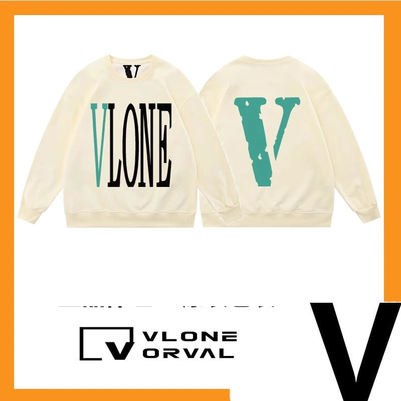 Vlone Orval Solid Big V Sweatshirt Unisex American Trend Crewneck Pullover Autumn Winter Style 5