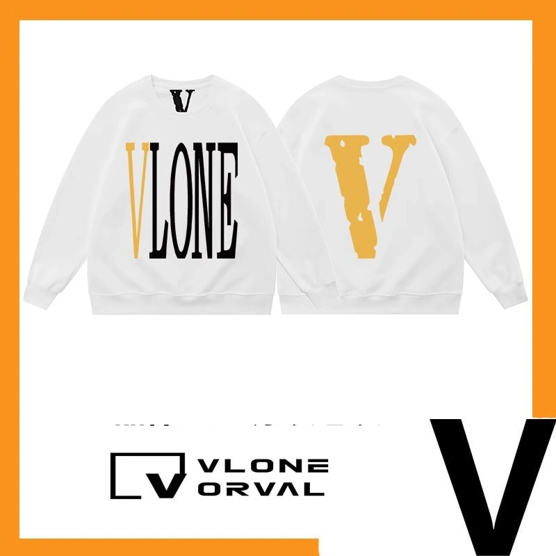 Vlone Orval Solid Big V Sweatshirt Unisex American Trend Crewneck Pullover Autumn Winter Style 7