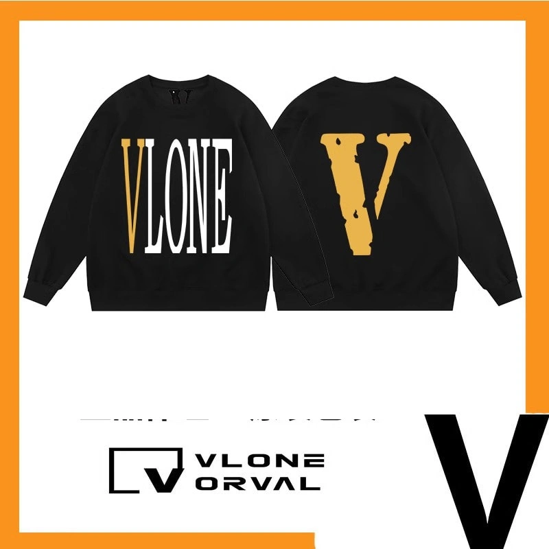 Vlone Orval Solid Big V Sweatshirt Unisex American Trend Crewneck Pullover Autumn Winter Style 8