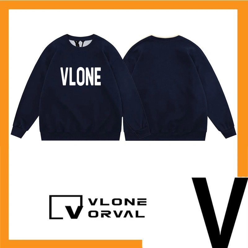 Vlone Orval Solid Classic Letter Crew Neck Sweatshirt Unisex American Trend Style 3