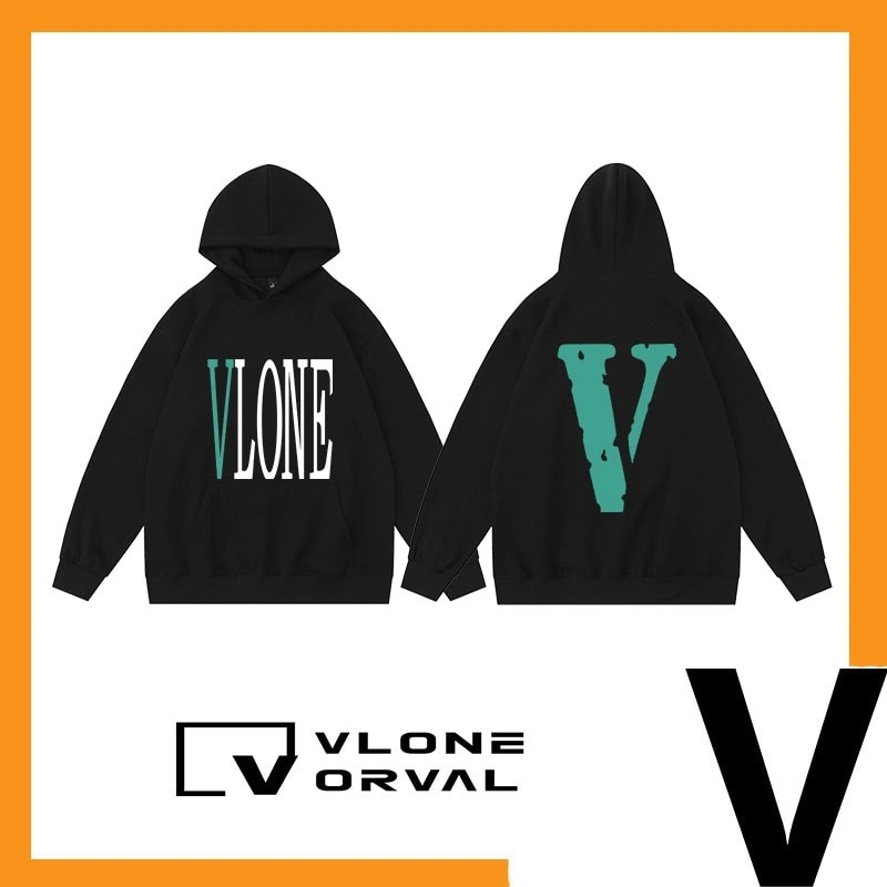 Vlone Orval Solid Color V Hoodie Unisex American Trend