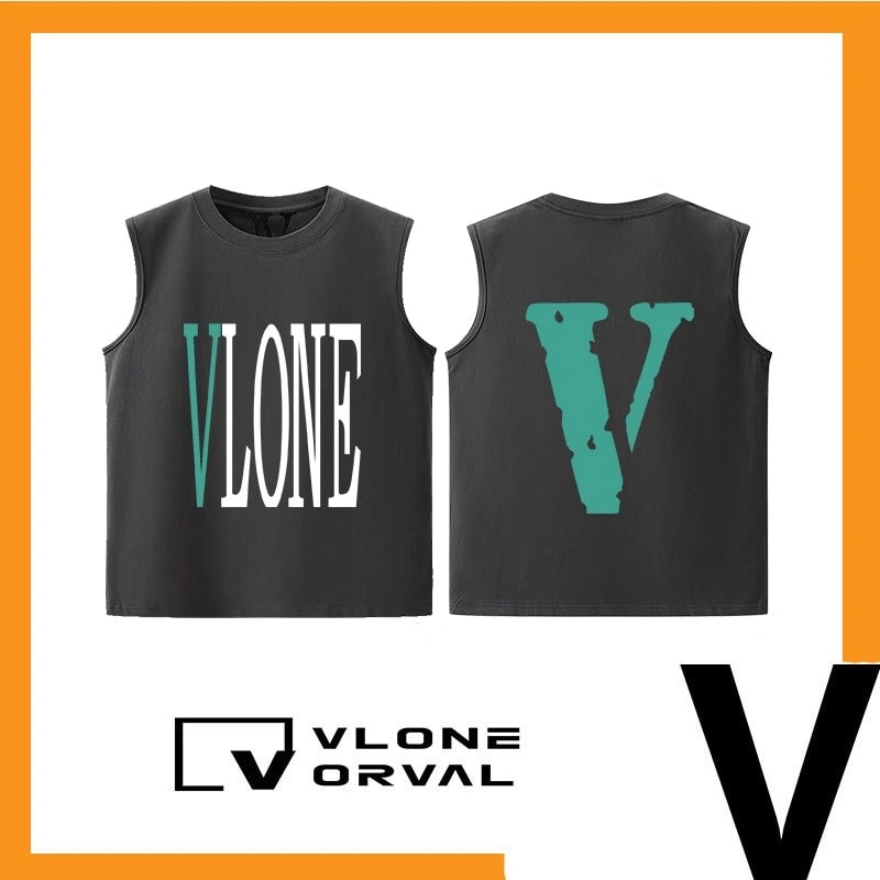 Vlone Orval Solid V American Sleeveless Vest Unisex Casual Sportswear Style 8