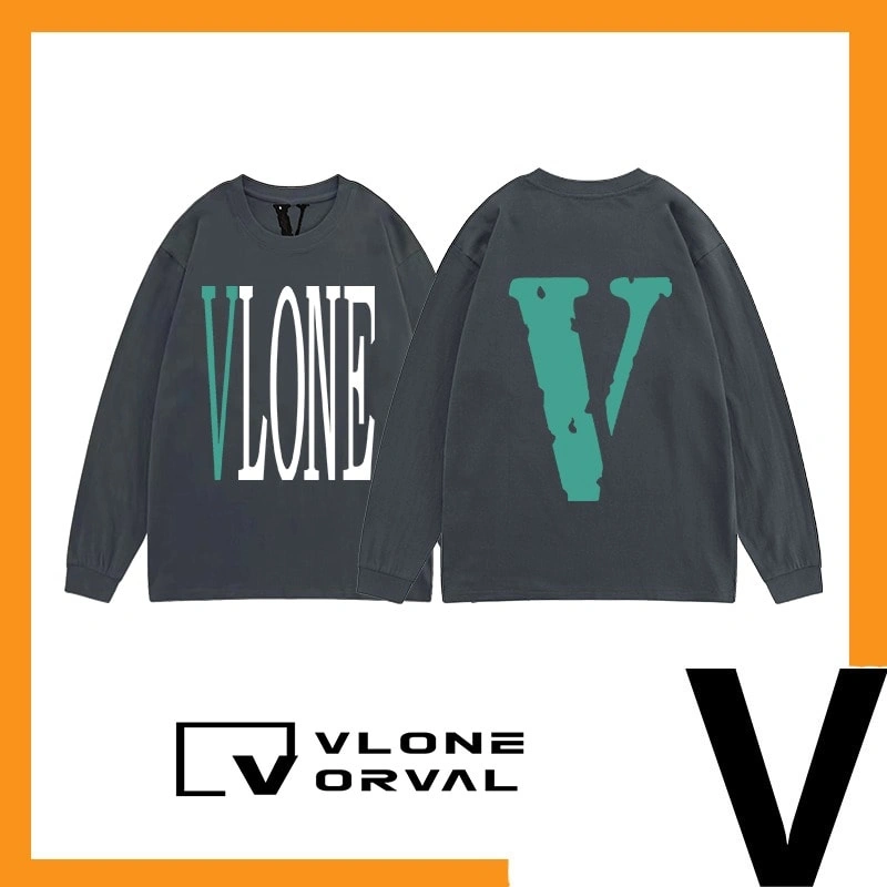 Vlone Orval Solid V Long Tee Unisex Cotton Long Sleeve Streetwear Style 13