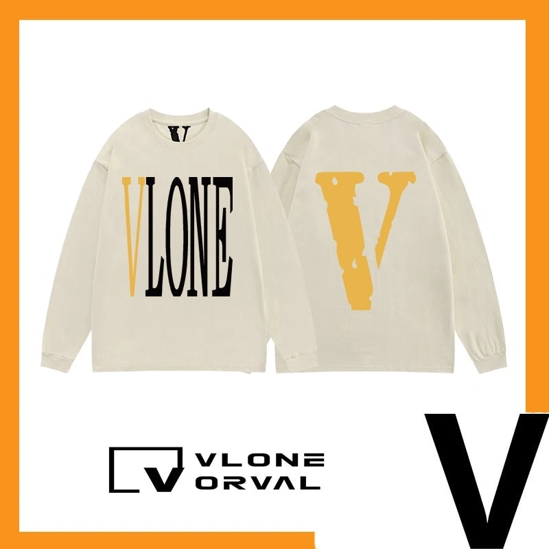 Vlone Orval Solid V Long Tee Unisex Cotton Long Sleeve Streetwear Style 4