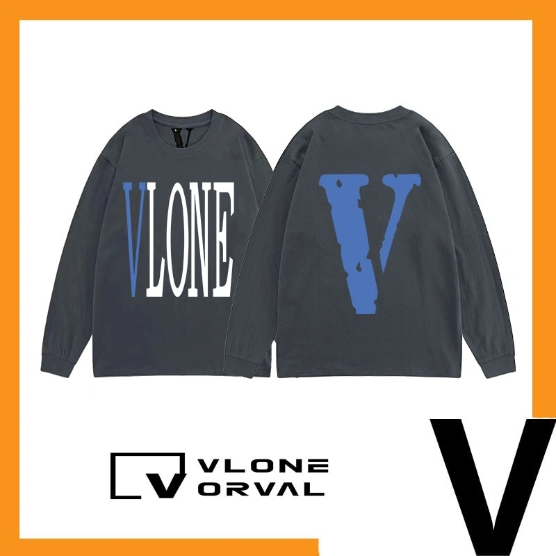 Vlone Orval Solid V Long Tee Unisex Cotton Long Sleeve Streetwear Style 7