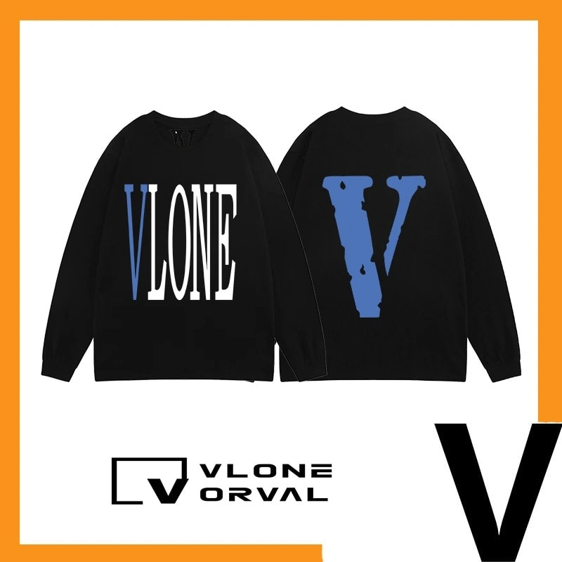 Vlone Orval Solid V Long Tee Unisex Cotton Long Sleeve Streetwear Style 8