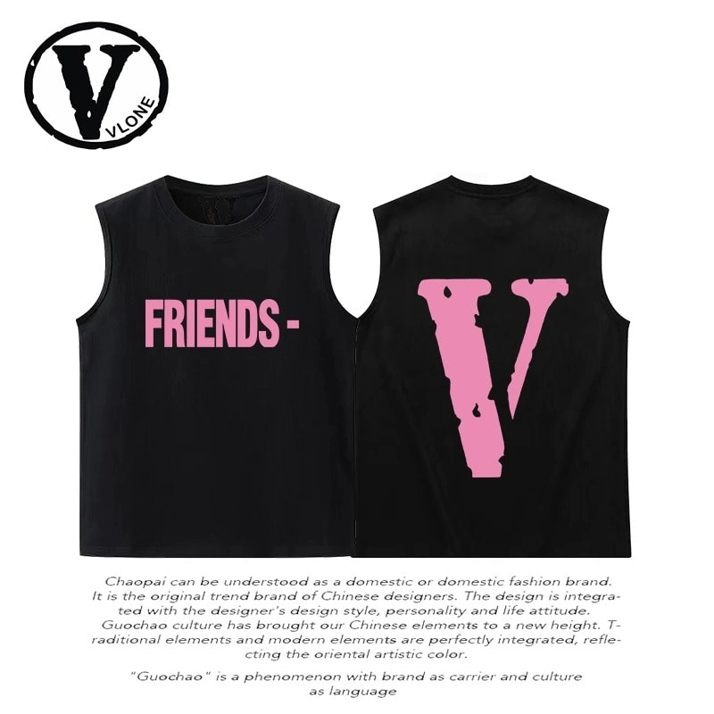 Vlone Orval Solid V Sleeveless Vest Unisex American Trend Cotton Style 10